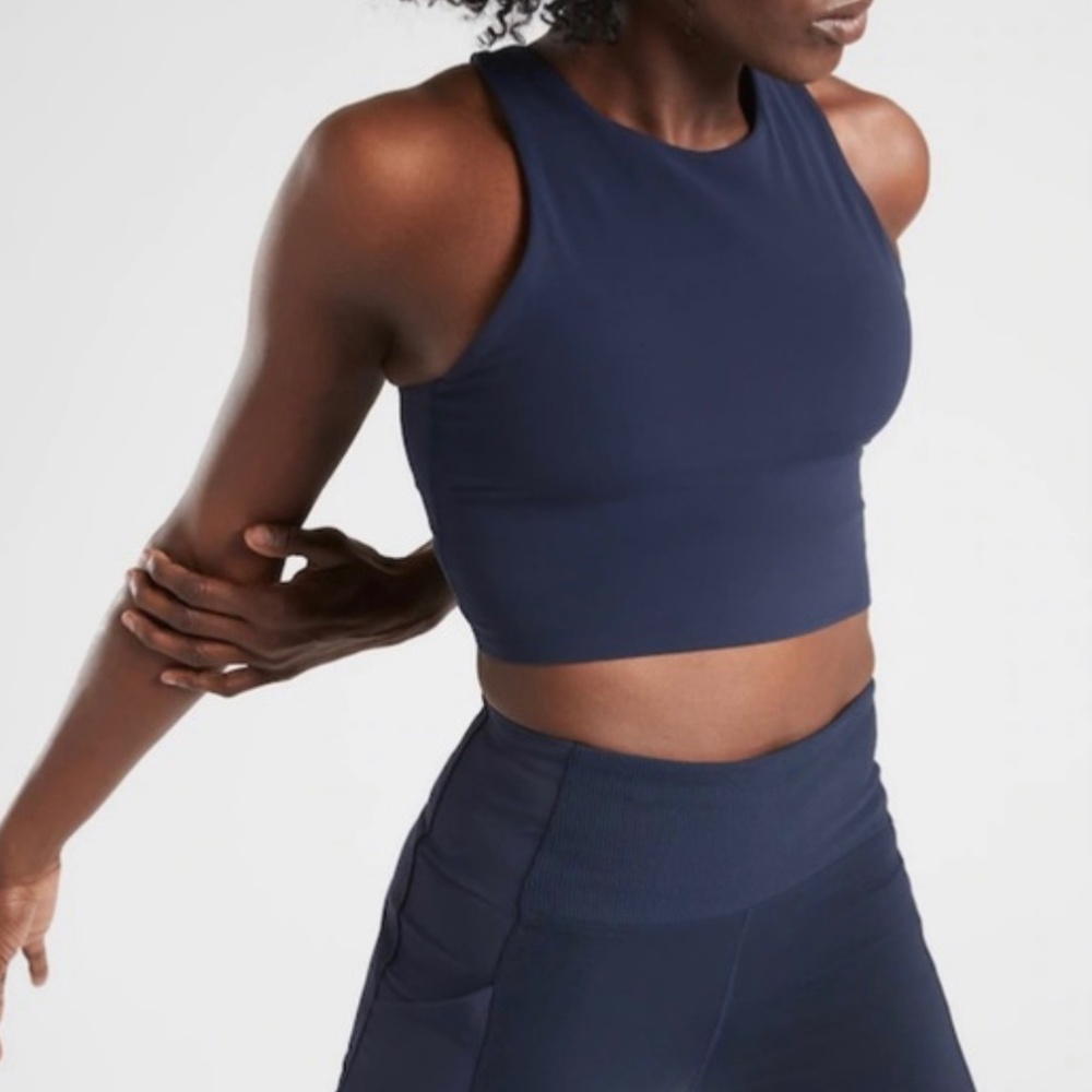 Athleta Conscious Crop Navy Blue Activewear Fitness Athleisure